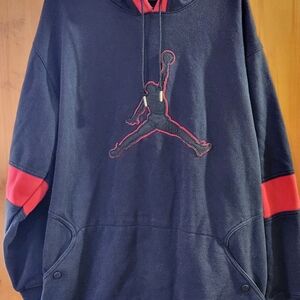 Jordan Men's Black and Red Hoodie - Size L